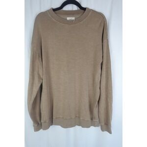 Mens Loose Fit Cotton On Garments Tan‎ Streetwear Crew Neck Sweater Size Medium